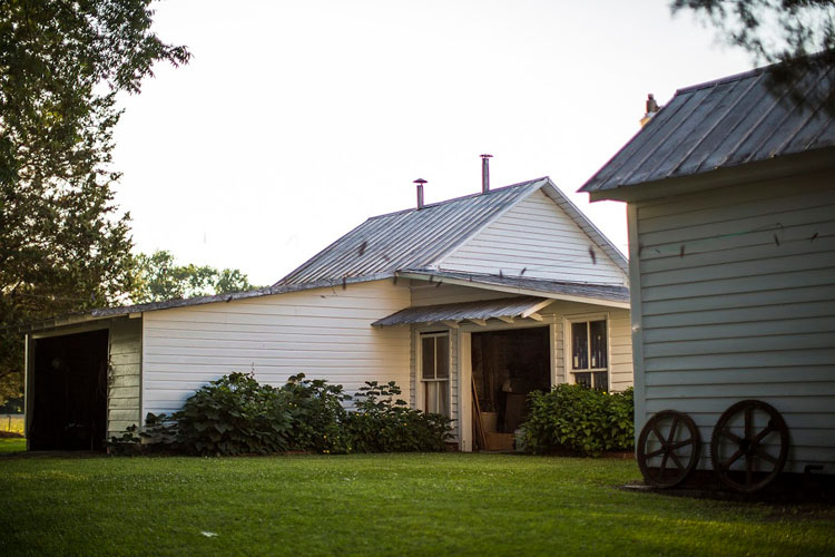 two farm buildings