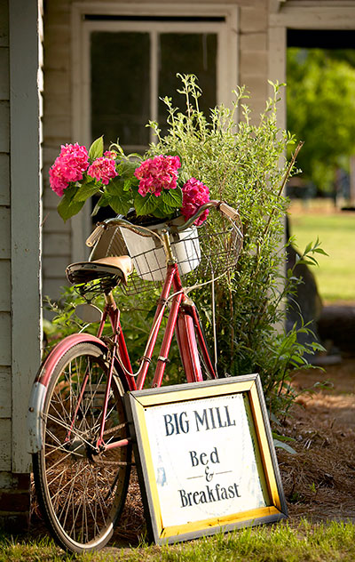 bike with basket of geraniums